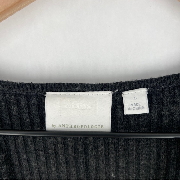 Anthropologie Ett:twa Amrita Merino Blend Ribbed Tunic Sweater Gray Size S - Picture 3 of 13